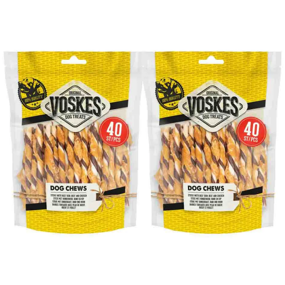 Hot 2x Rawhide Kip - Rund Sticks 400 gr Snacks