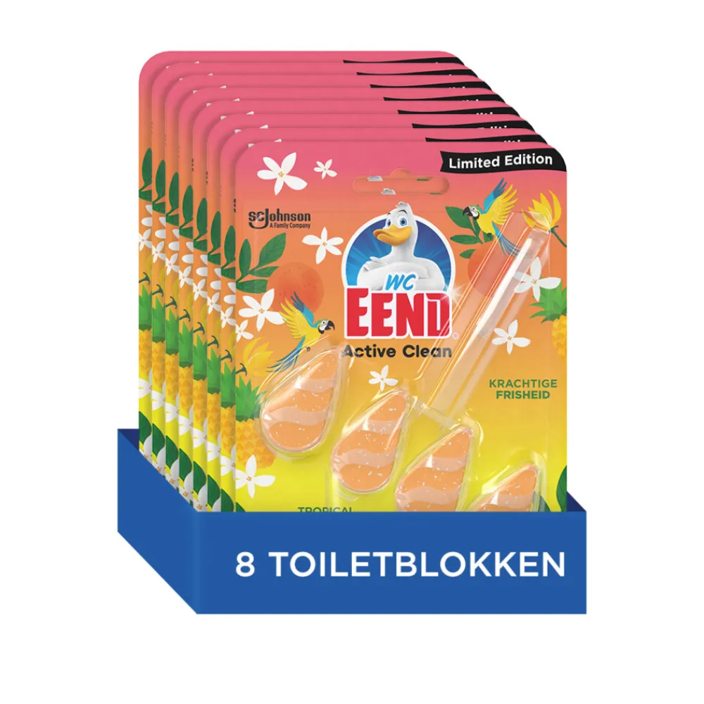 8x Active Clean Toiletblok Tropical Summer 38,6 ml^WC Eend Sale