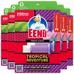 Toiletartikelen<WC Eend 5x Fresh Discs Duo Navulling Tropical Adventure 72 ml