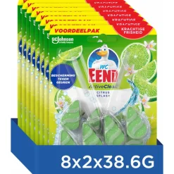 Toiletartikelen<WC Eend 8x Toiletblok Active Clean Duopack Citrus 2 stuks