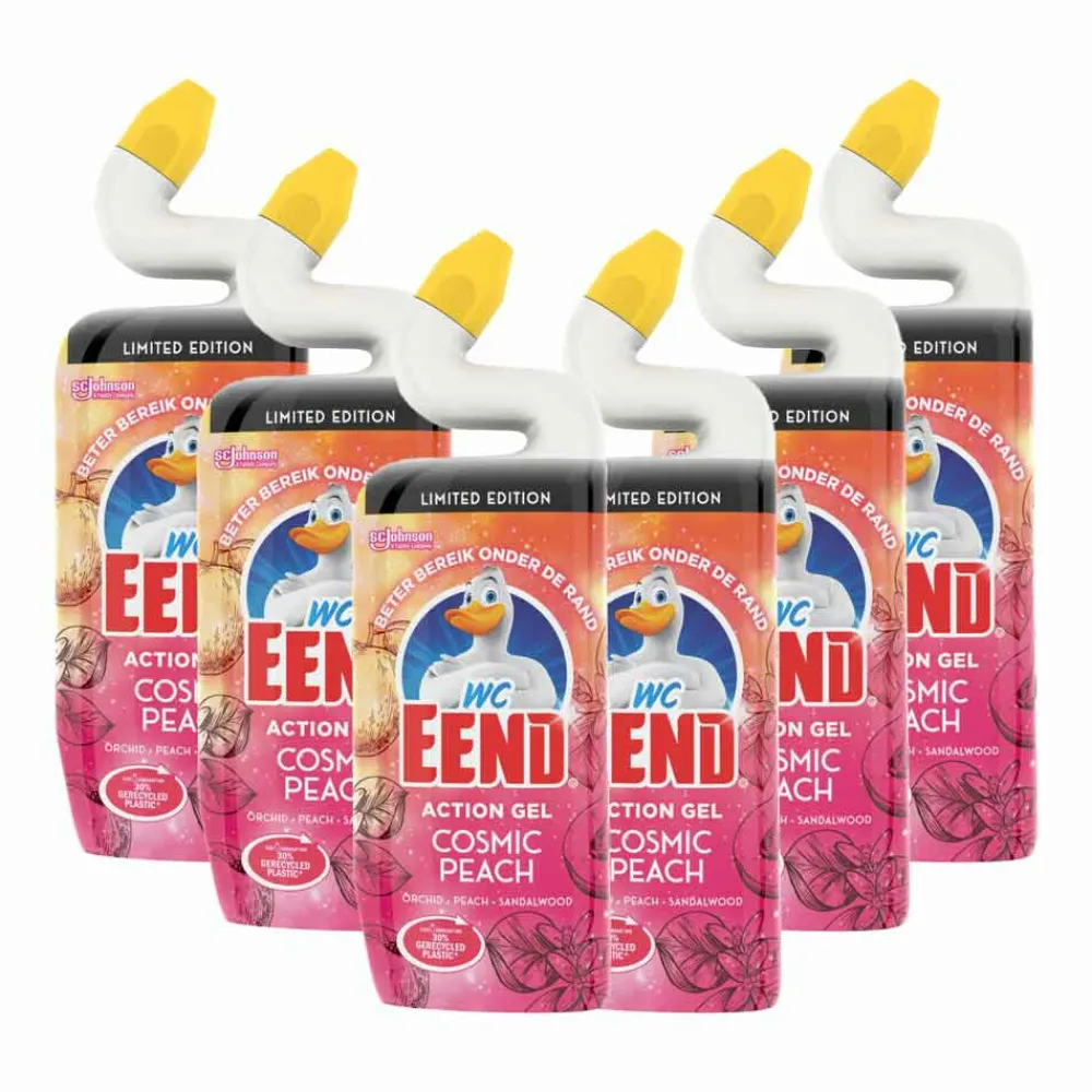 Toiletartikelen<WC Eend 6x Toiletreiniger Action Gel Cosmic Peach 750 ml