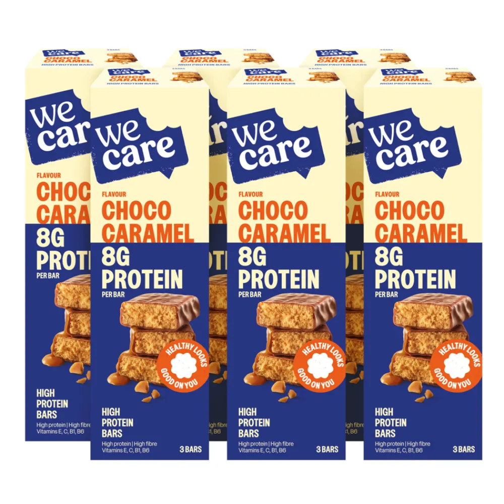 6x High protein Bars Choco Caramel 81 gr^WeCare Outlet