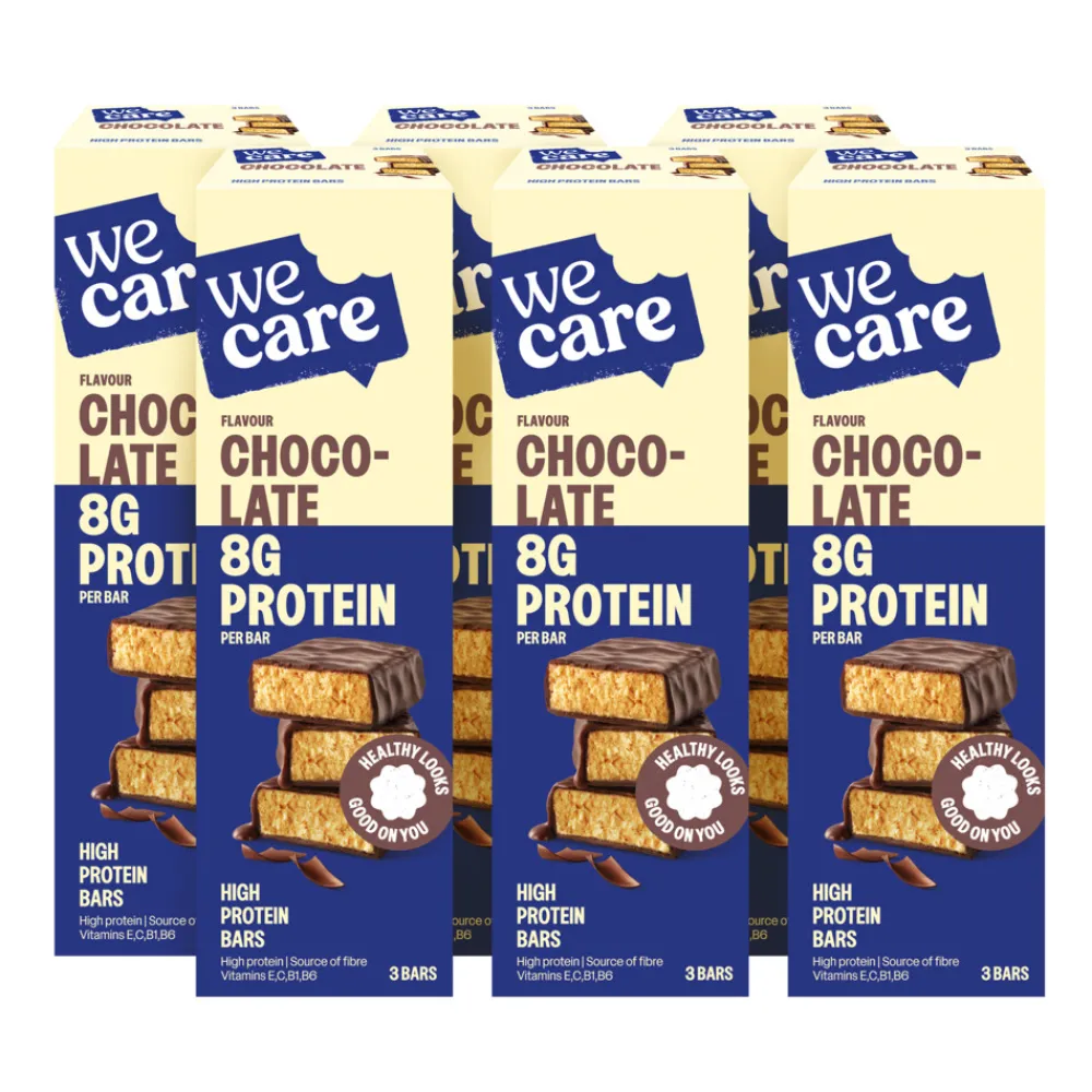 6x High protein Bars Chocolate 81 gr^WeCare New