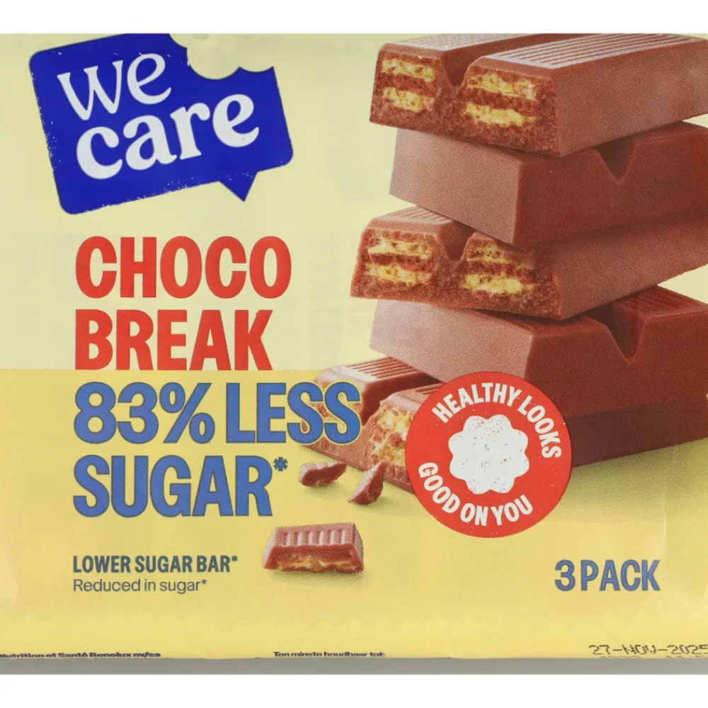 Snacks & Tussendoortjes<WeCare 14x Lower Suger Chocolate 64,5 gr
