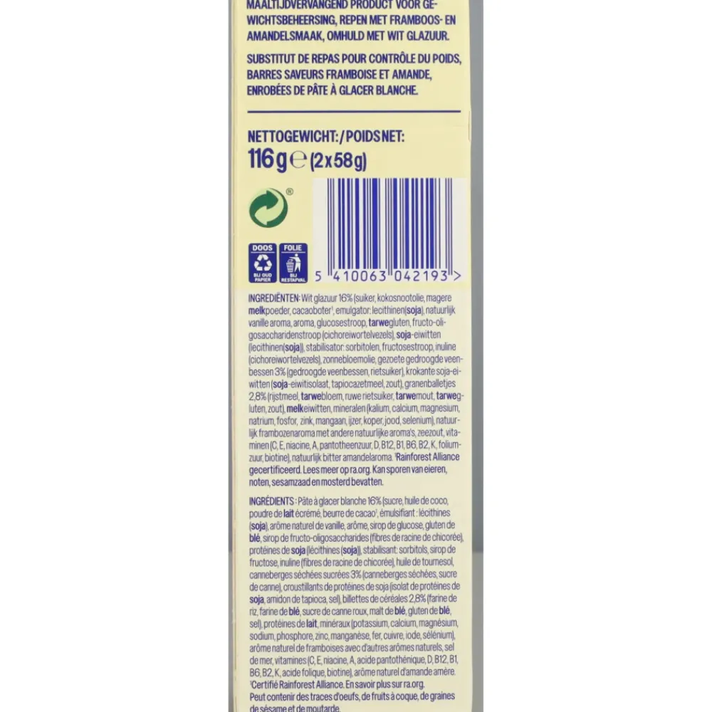 Snacks & Tussendoortjes<WeCare 3x Meal Replacement Bars Raspberry Almond 116 gr