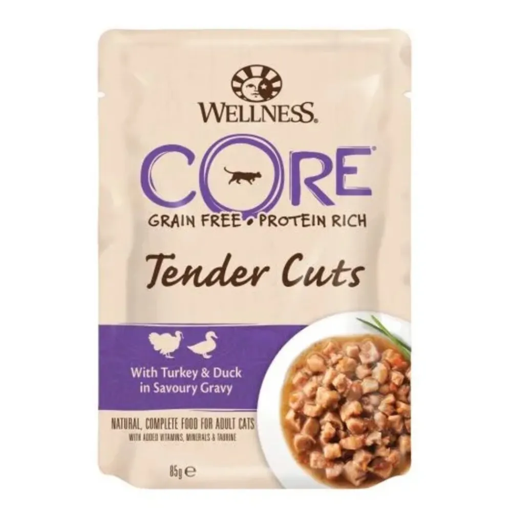 Sale 24x Kattenvoer Tender Cuts Kalkoen - Eend 85 gr Kattenvoer