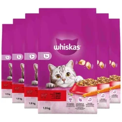 Kattenvoer<Whiskas 6x 1+ Adult Katten Droogvoer Rund 1,9 kg