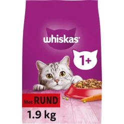 Kattenvoer<Whiskas 6x 1+ Adult Katten Droogvoer Rund 1,9 kg