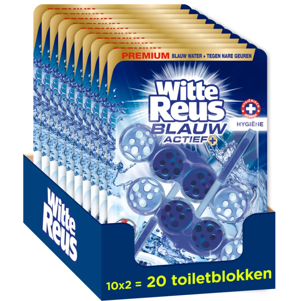 Toiletartikelen<Witte Reus 10x Toiletblok Blauw Actief Hygiëne 2 stuks