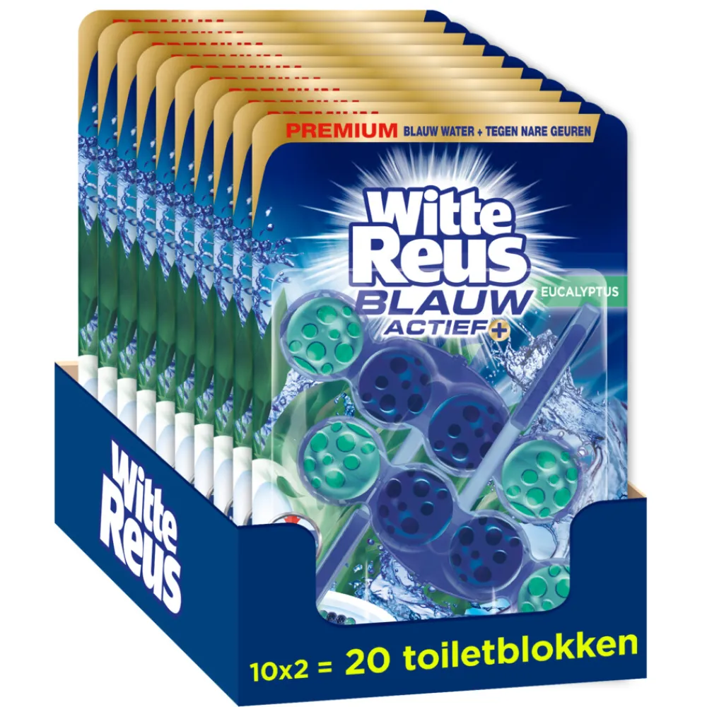Outlet 10x Toiletblok Blauw Actief Eucalyptus 2 stuks Toiletartikelen