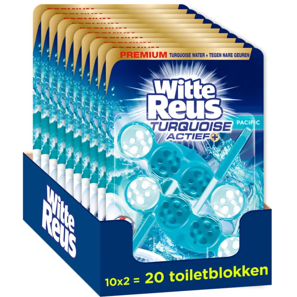 Toiletartikelen<Witte Reus 10x Toiletblok Turquoise Actief 2 stuks