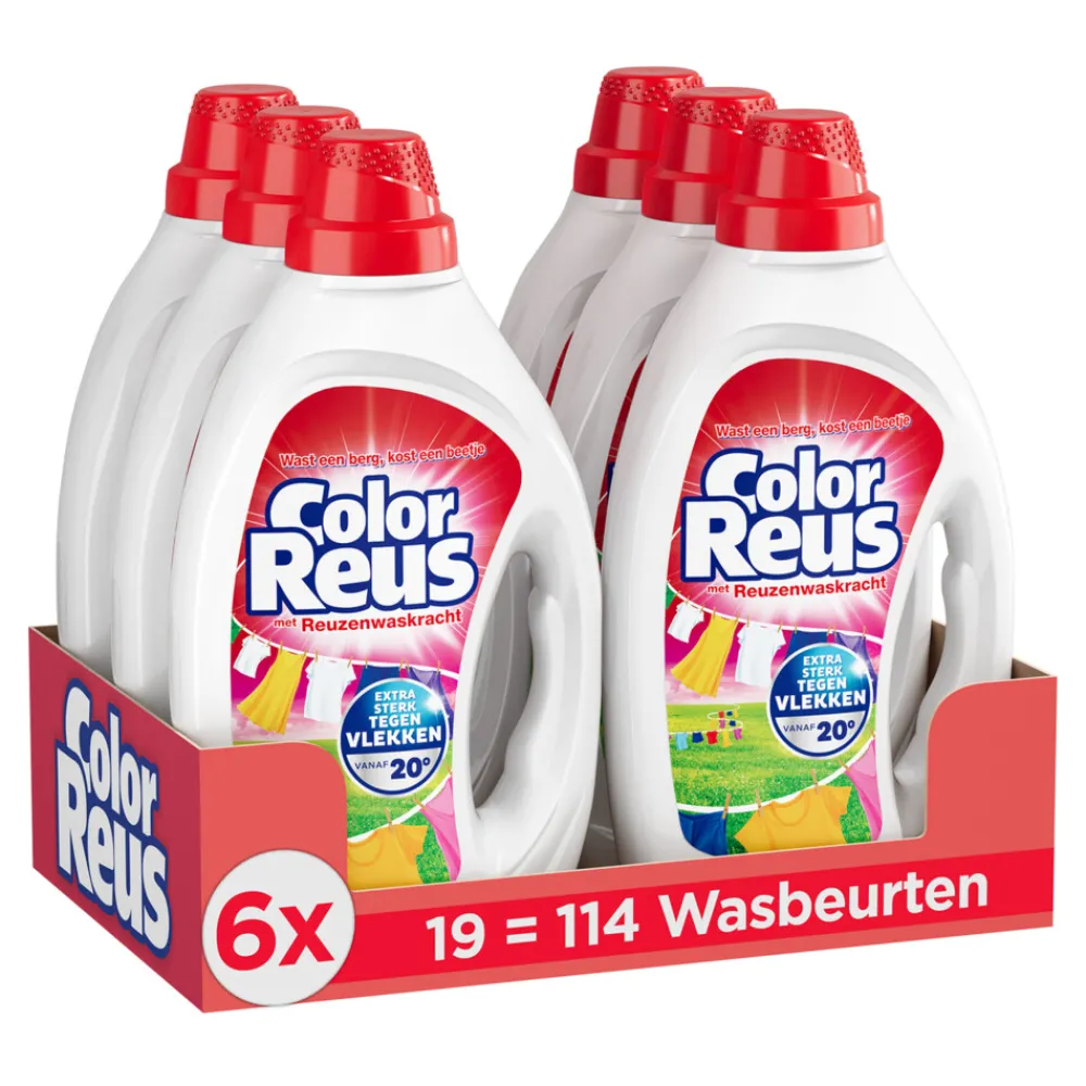 6x Wasmiddel Color Reus Gel 19 Wasbeurten 855 ml Wasmiddel