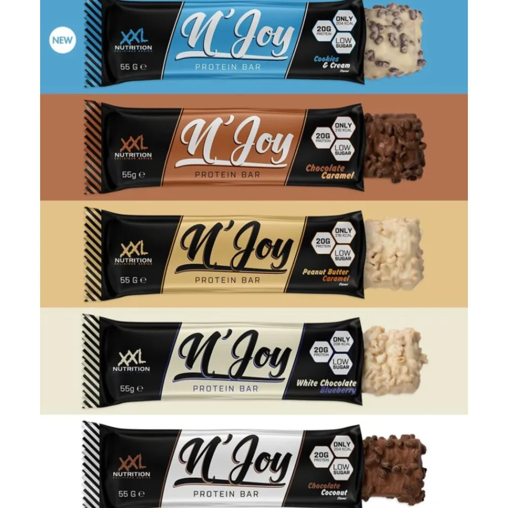 15x NJOY Proteïne Bar Pindakaas Caramel 55 gr^XXL Nutrition Clearance
