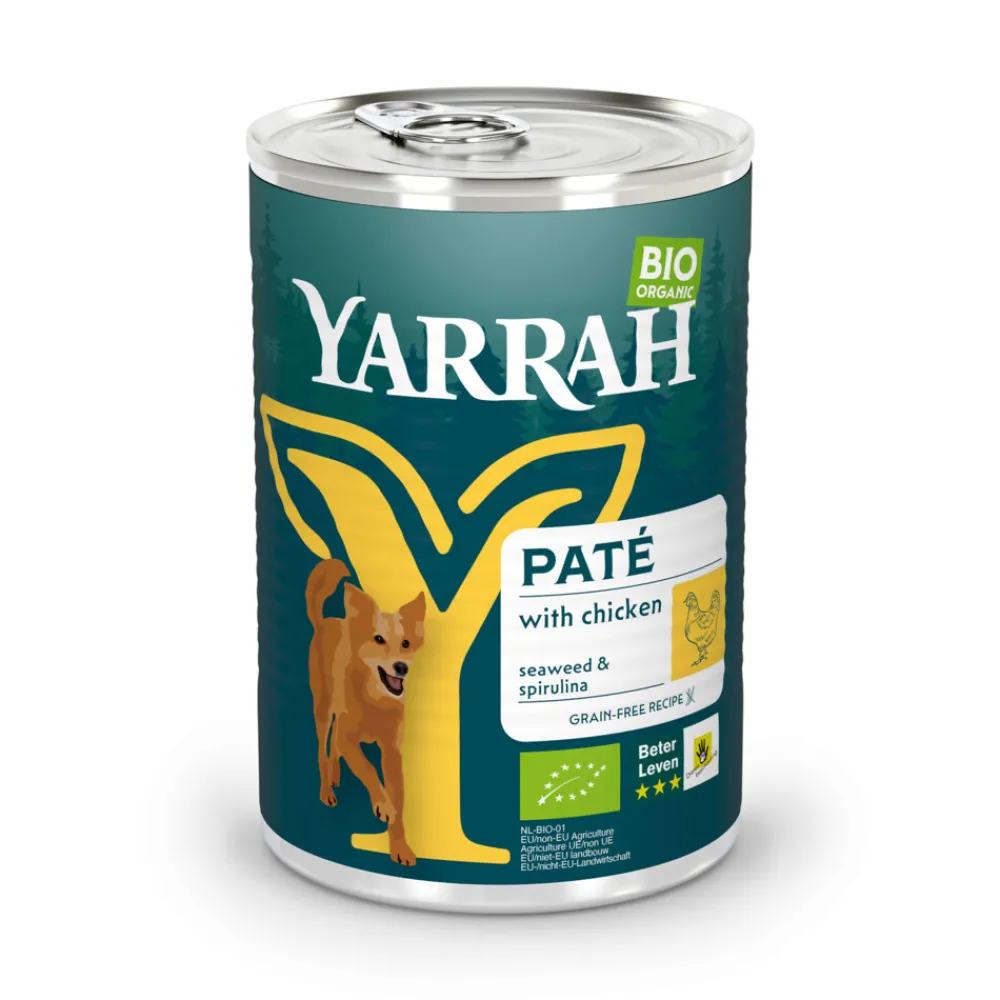 Hondenvoer<Yarrah 12x Bio Hondenvoer Paté Kip 400 gr