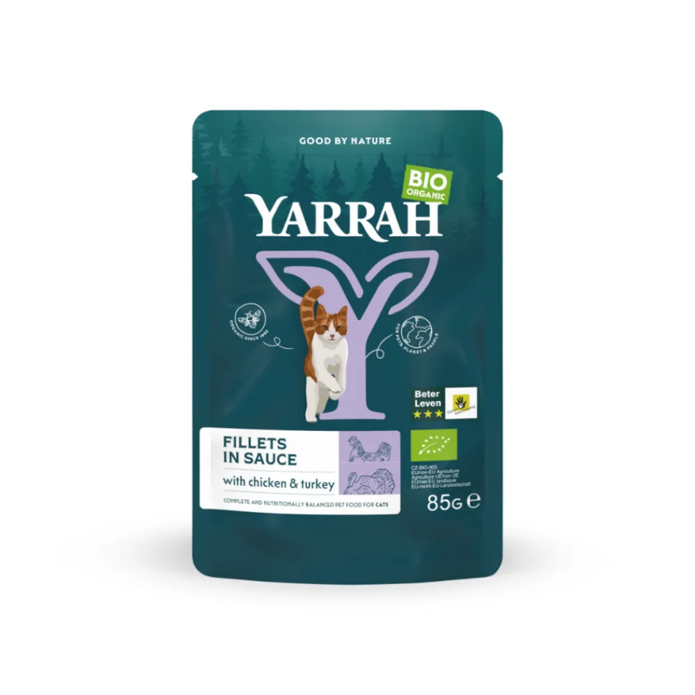 Kattenvoer<Yarrah 14x Bio Kattenvoer Kalkoen 85 gr
