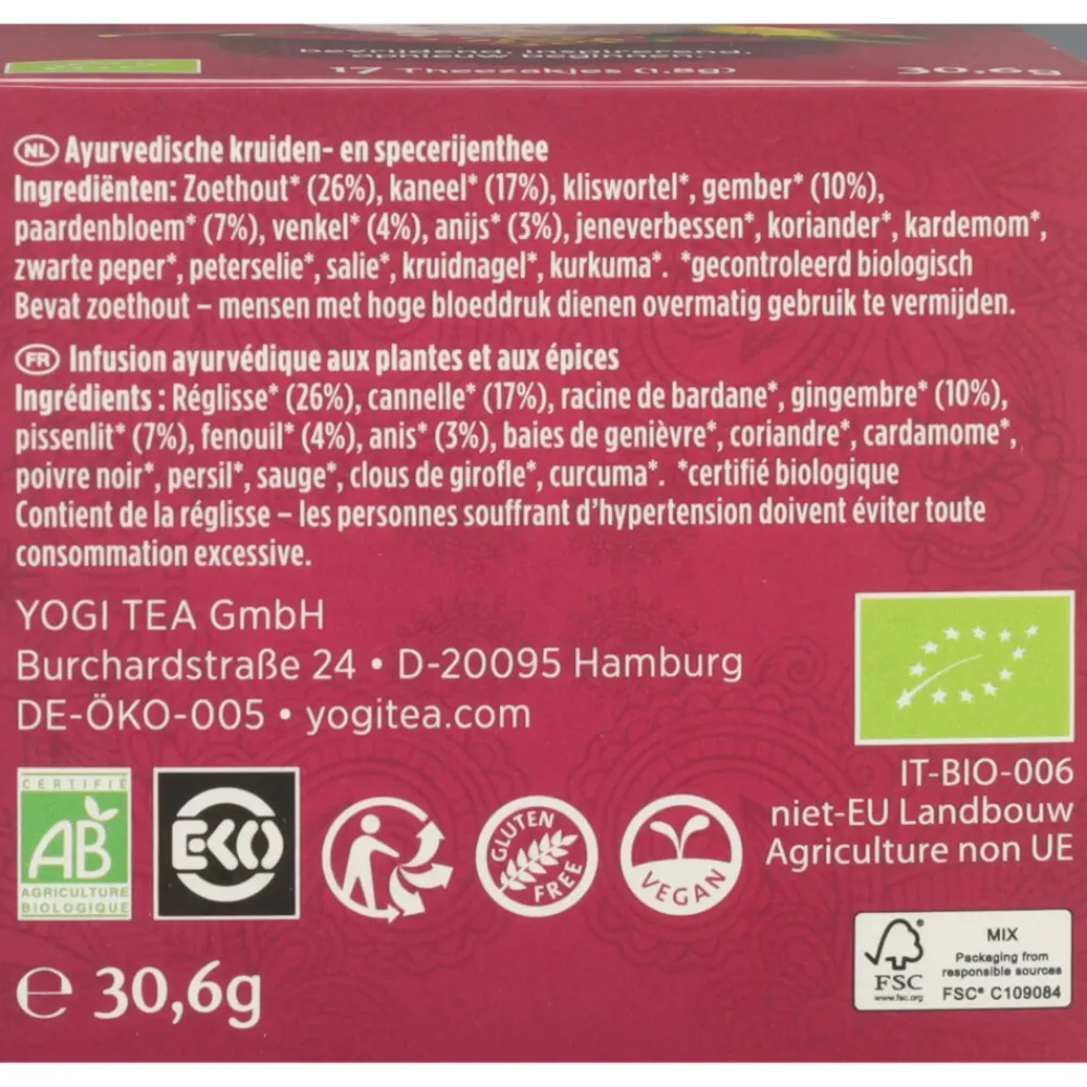 3x Detox Biologisch 17 stuks^Yogi tea New