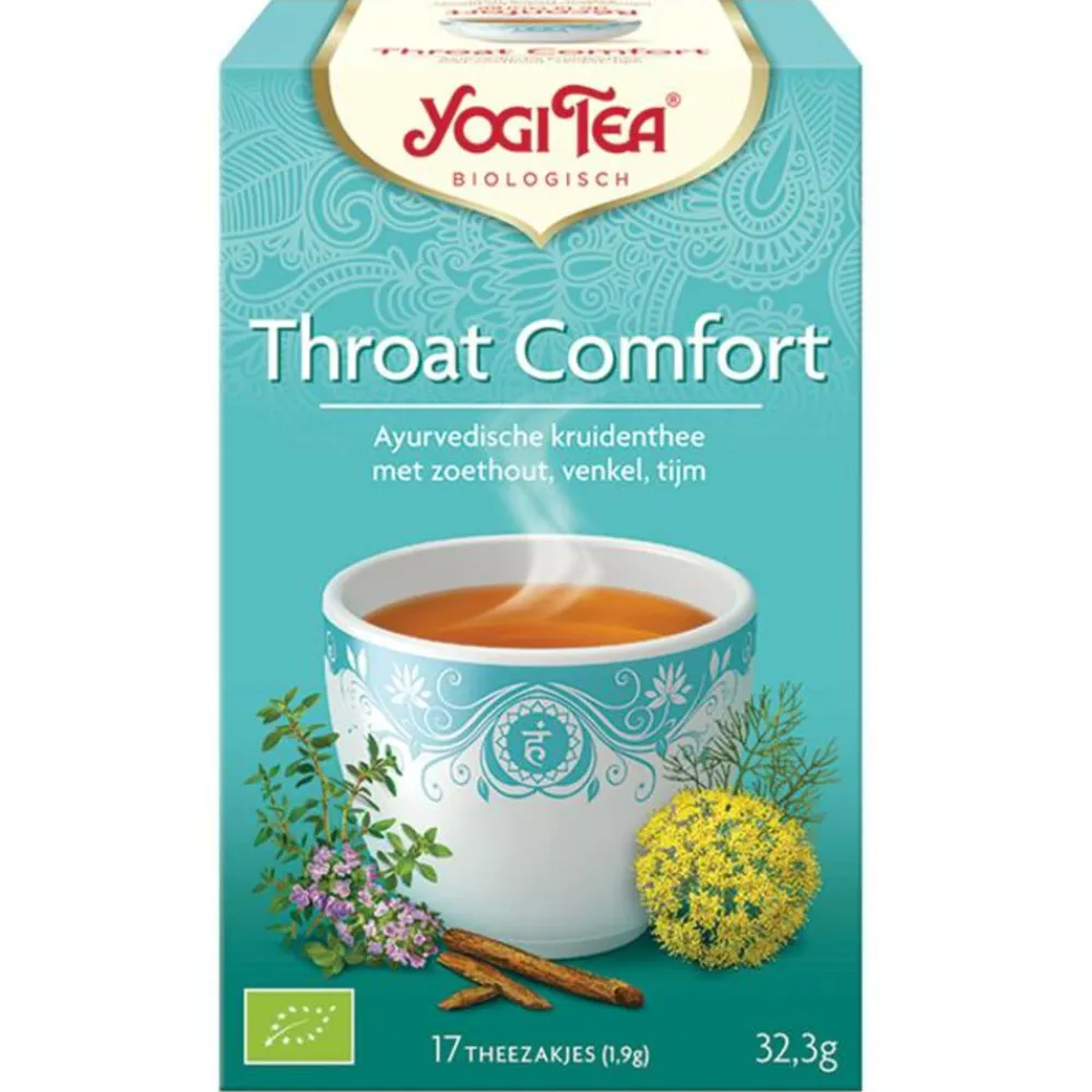 Thee<Yogi tea 3x Throat Comfort Biologisch 17 stuks