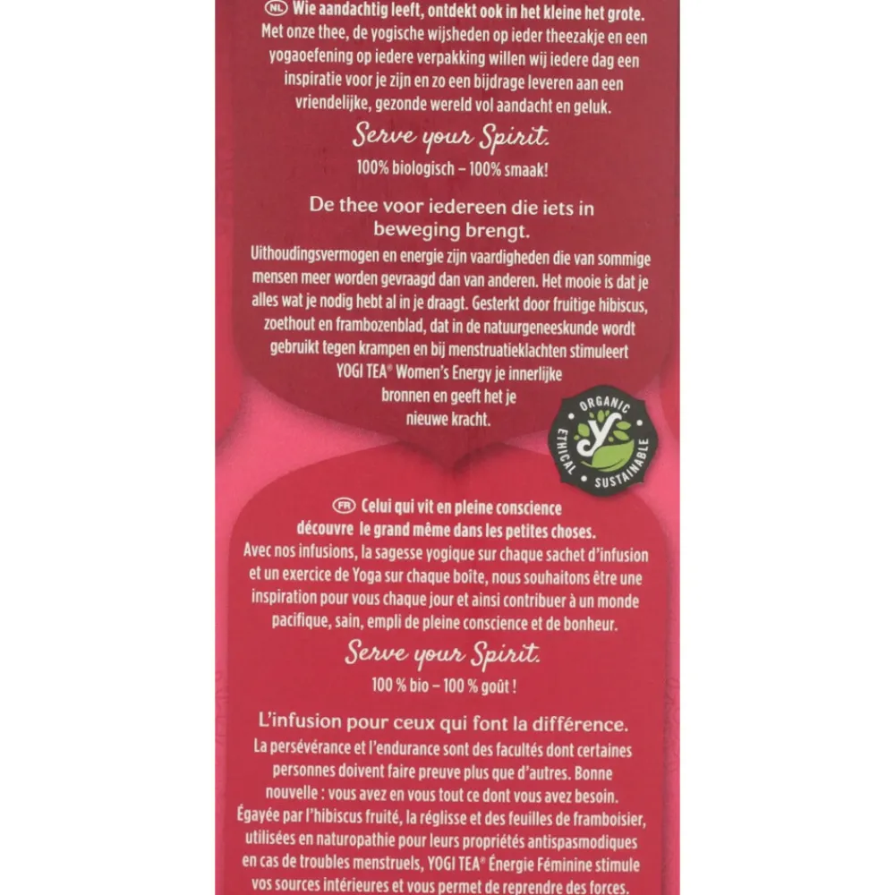 Thee<Yogi tea 3x Womens Energie Biologisch 17 stuks