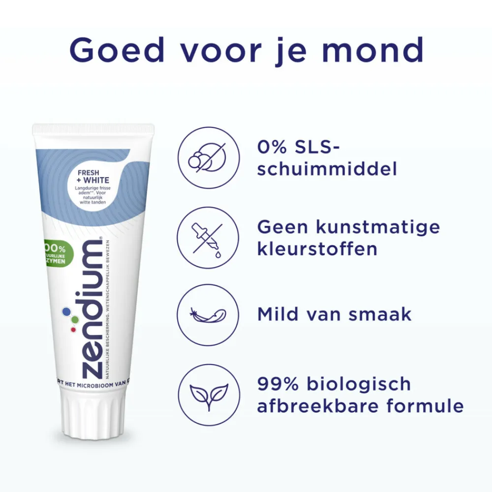 12x Tandpasta Fresh+White 75 ml^Zendium Sale