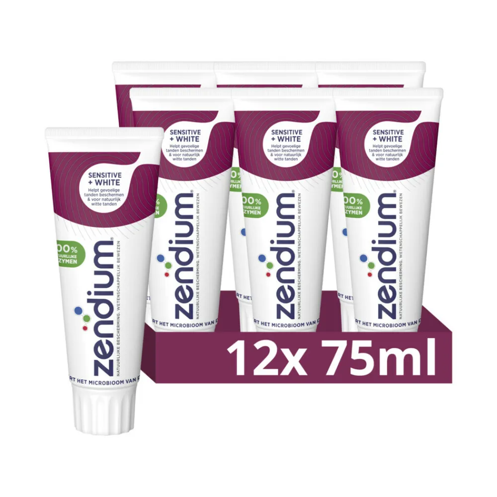 Specialistische Mondverzorging|Spoelen & Poetsen<Zendium 12x Tandpasta Sensitive+ White 75 ml