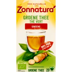 Thee<Zonnatura 3x Groene Thee Bio Gingseng 20 stuks