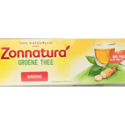 Thee<Zonnatura 3x Groene Thee Bio Gingseng 20 stuks