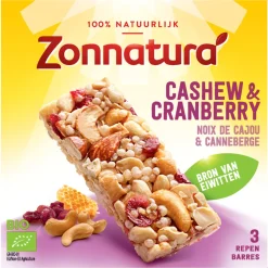 6x Notenreep Cashew Cranberry Biologisch 75 gr^Zonnatura Online