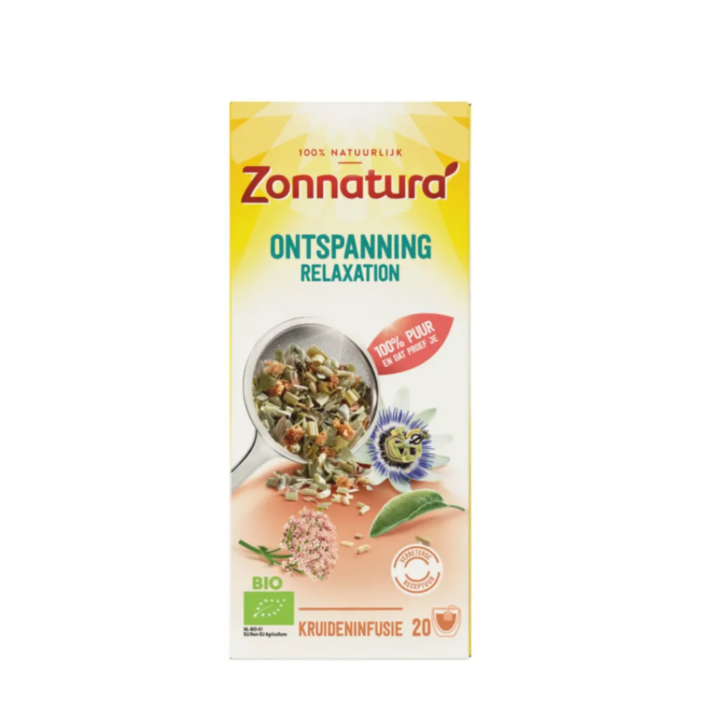Thee<Zonnatura 3x Thee Ontspanning Biologisch 20 stuks