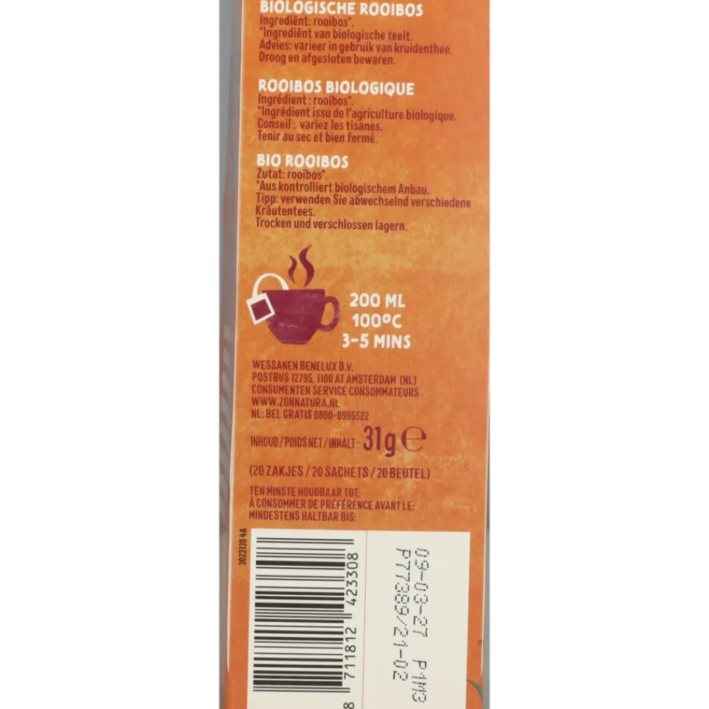 Outlet 3x Thee Rooibos Bio 20 stuks Thee