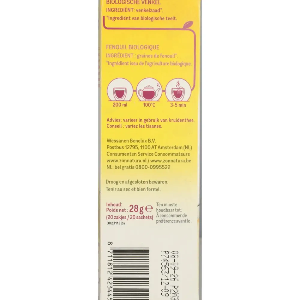 Outlet 3x Thee Venkel Bio 20 stuks Thee