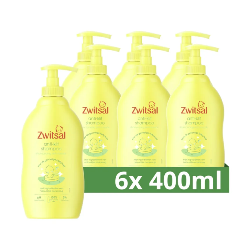 Bad & Douche|Haarverzorging<Zwitsal 6x Shampoo Anti-Klit 400 ml