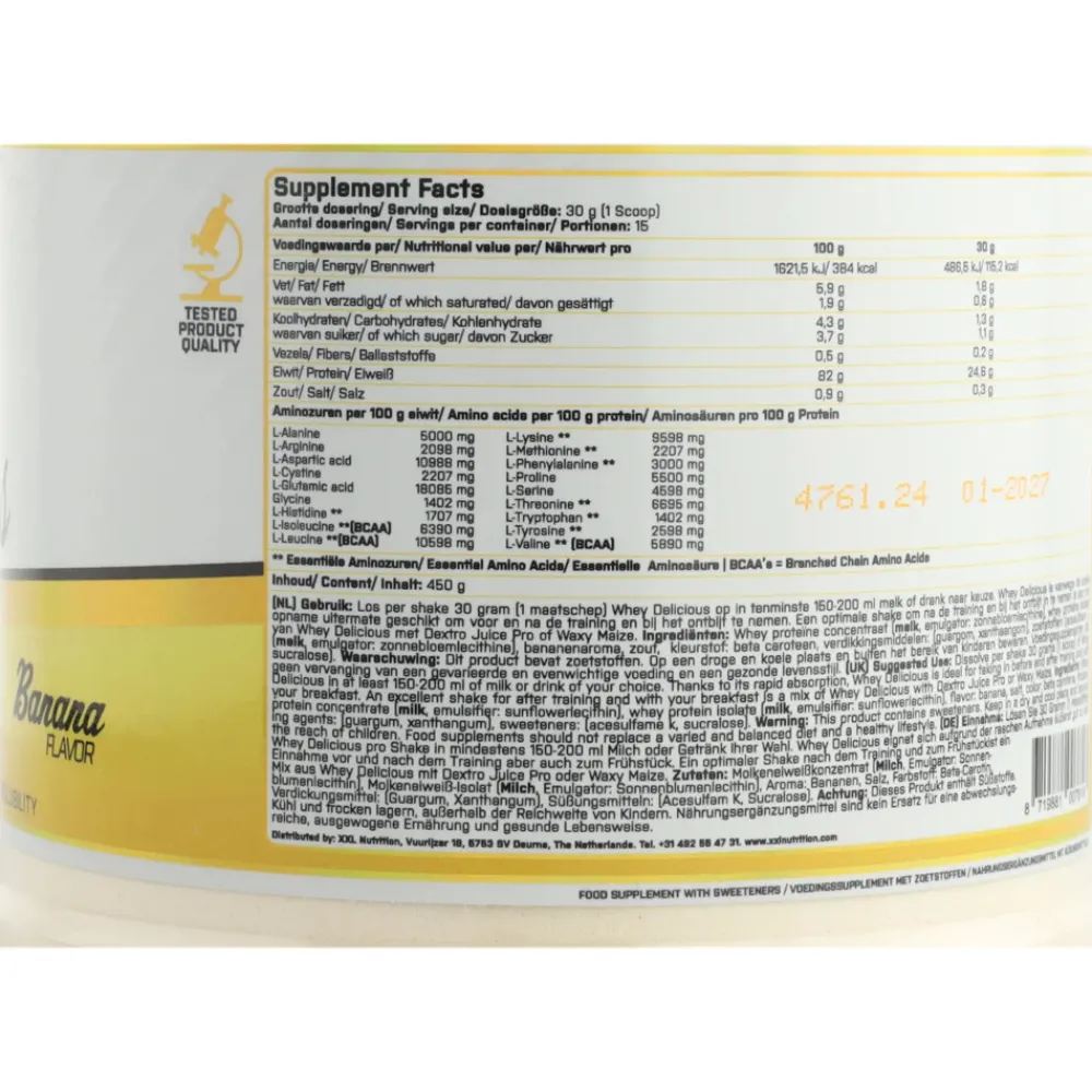 Outlet Whey Delicious Banaan 450 gr Sportvoeding & Drank