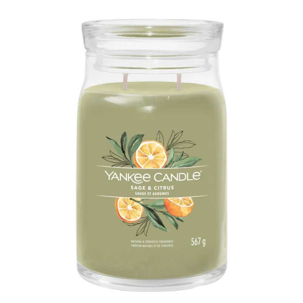 Kaarsen|Geurkaarsen<Yankee Candle Geurkaars Large Jar Sage & Citrus Signature 567 gr
