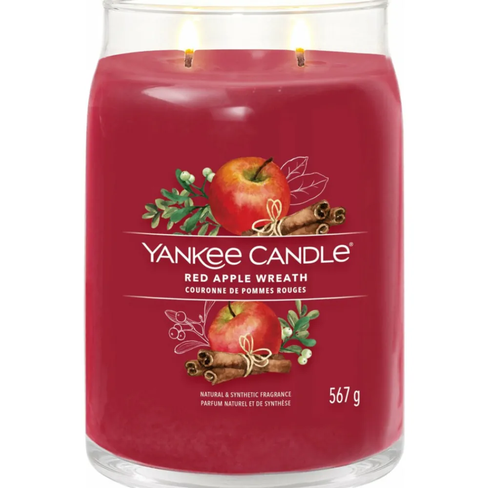 Geurkaars Large Jar Red Apple Wreath 567 gr^Yankee Candle Discount