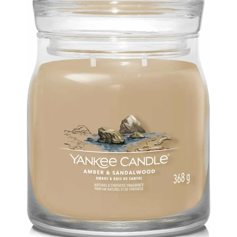Kaarsen|Geurkaarsen<Yankee Candle Geurkaars Medium Jar Amber & Sandalwood 368 gr