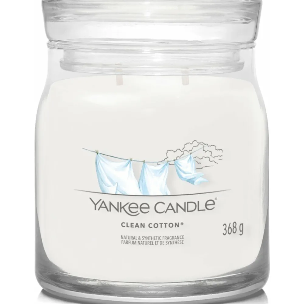 Geurkaars Medium Jar Clean Cotton 368 gr^Yankee Candle Clearance
