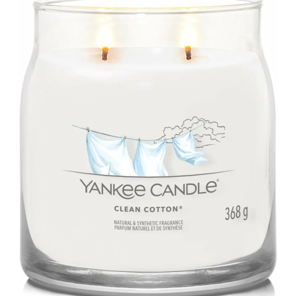 Geurkaars Medium Jar Clean Cotton 368 gr^Yankee Candle Clearance