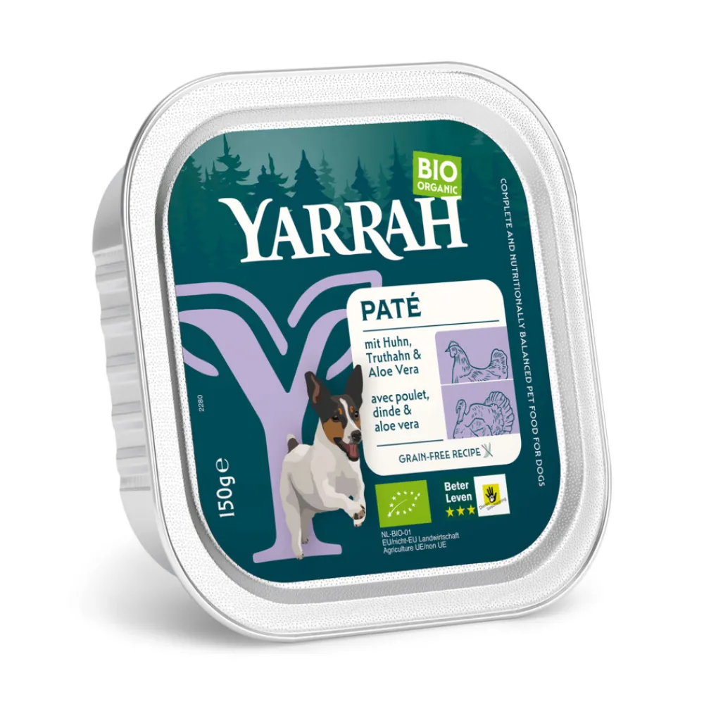 Bio Hondenvoer Paté Kip & Kalkoen 150 gr^Yarrah Best