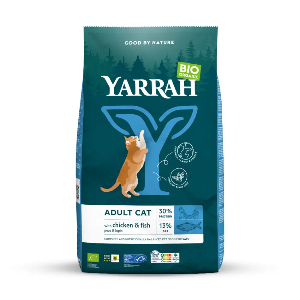 Kattenvoer<Yarrah Bio Kattenvoer Adult Vis 10 kg