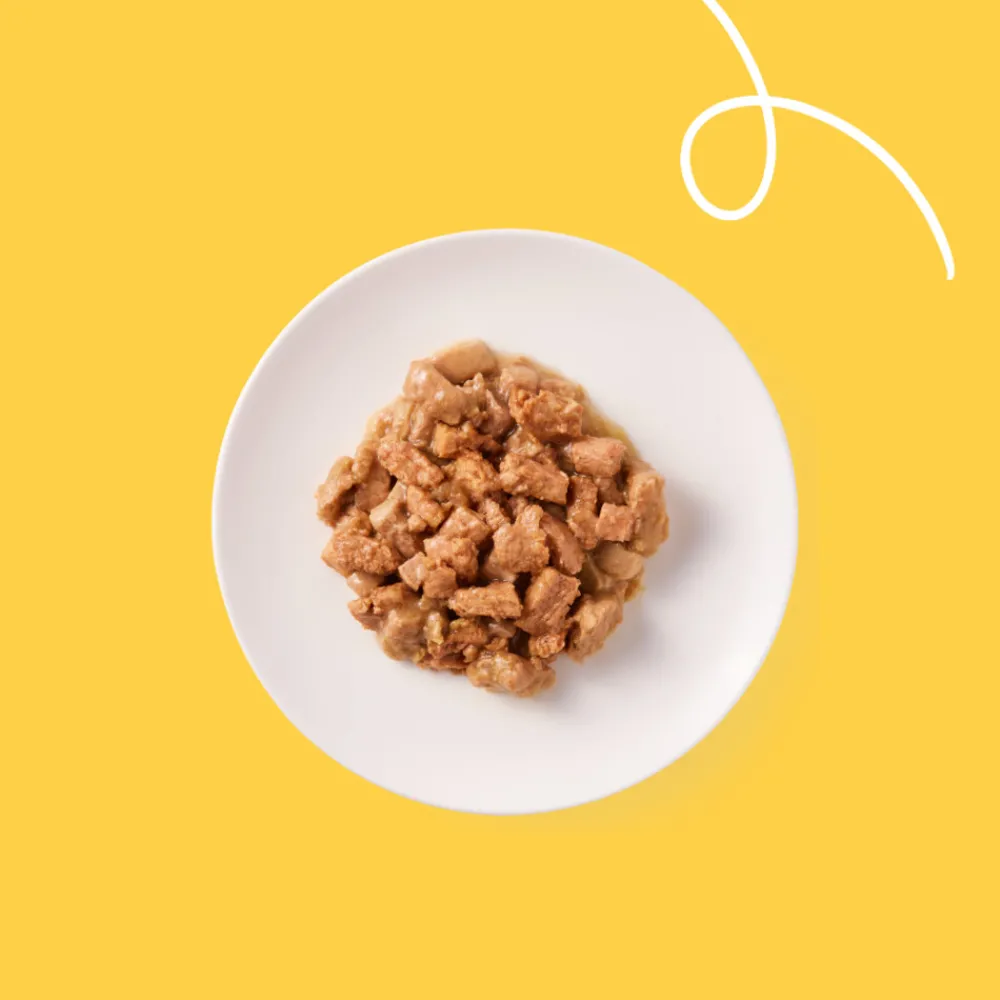 Kattenvoer<Yarrah Bio Kattenvoer Chunks Kip & Kalkoen 100 gr