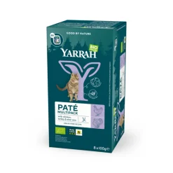 Bio Kattenvoer Multipack Paté Graanvrij Kip & Kalkoen 8 x 100 gr^Yarrah