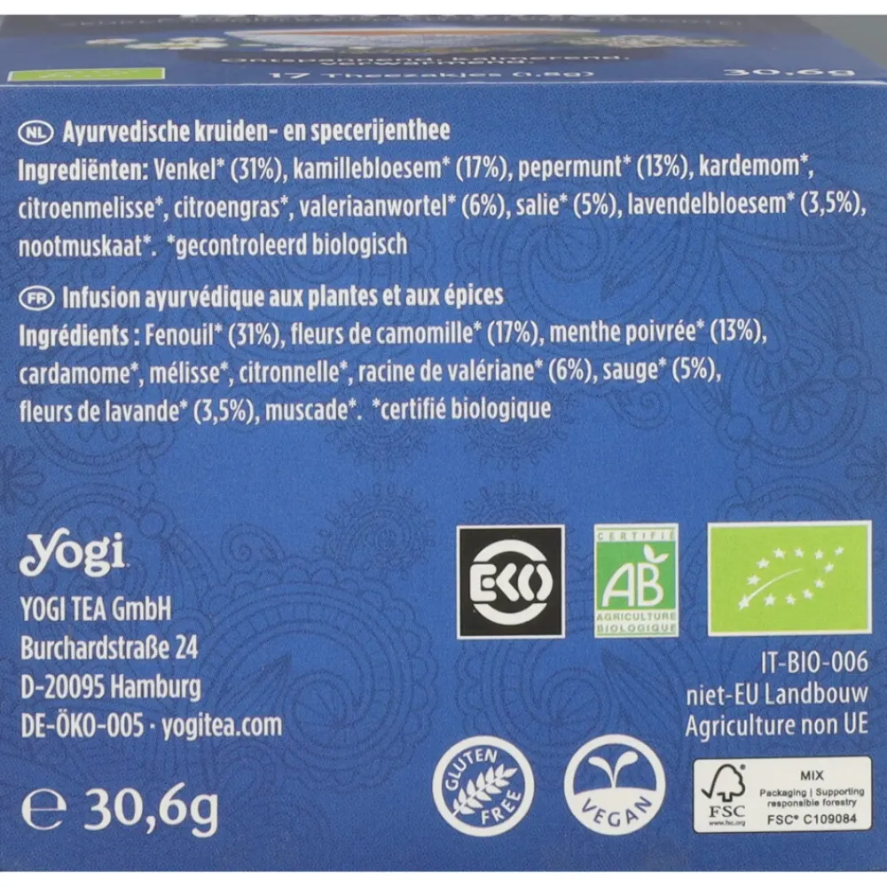 Thee<Yogi tea Bedtime Biologisch 17 stuks