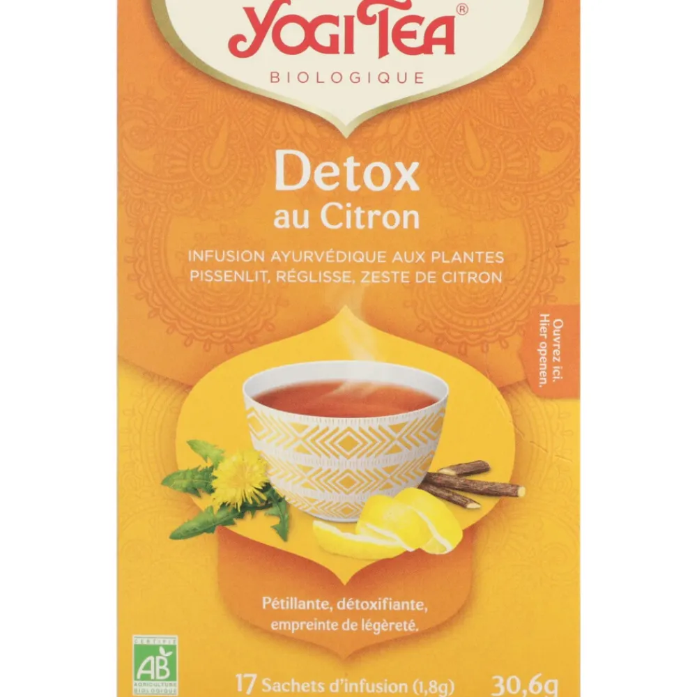 Thee<Yogi tea Detox Lemon Biologisch 17 stuks