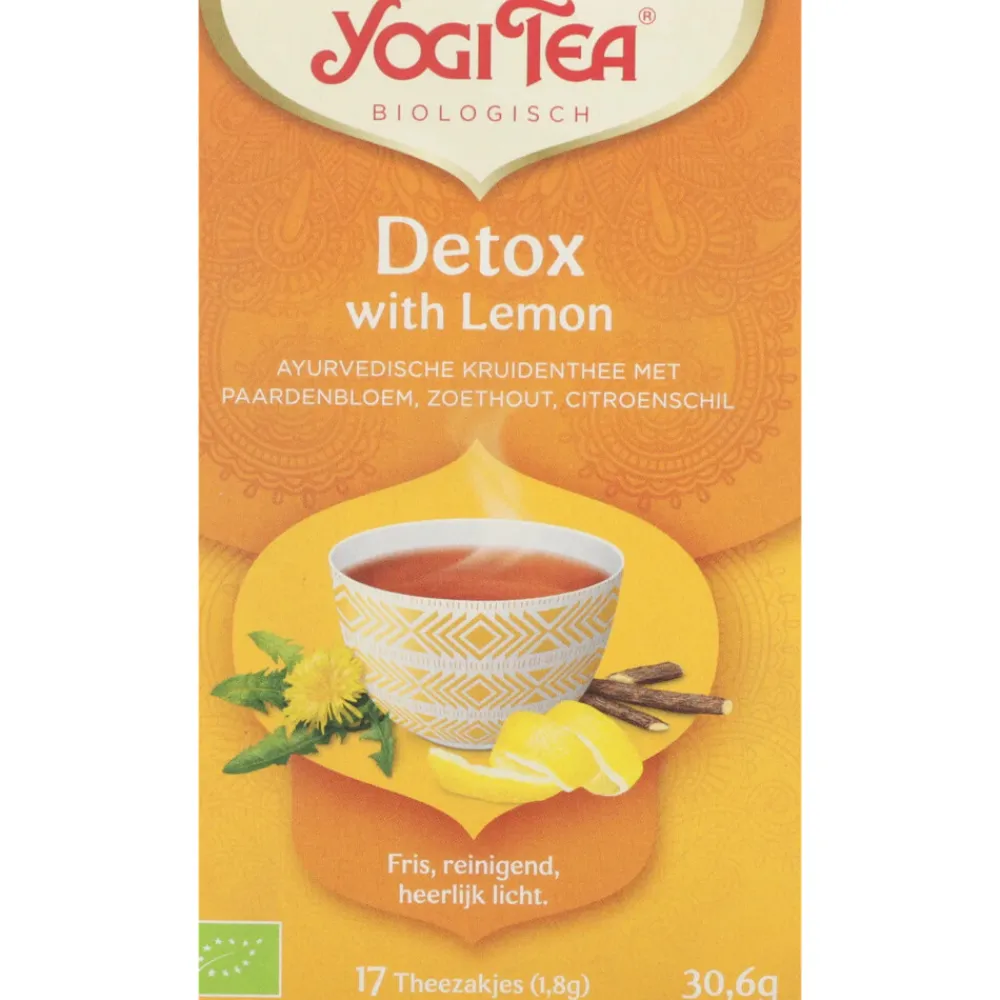 Thee<Yogi tea Detox Lemon Biologisch 17 stuks