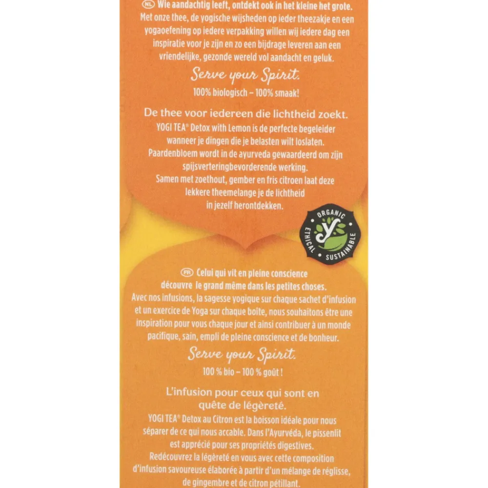 Thee<Yogi tea Detox Lemon Biologisch 17 stuks