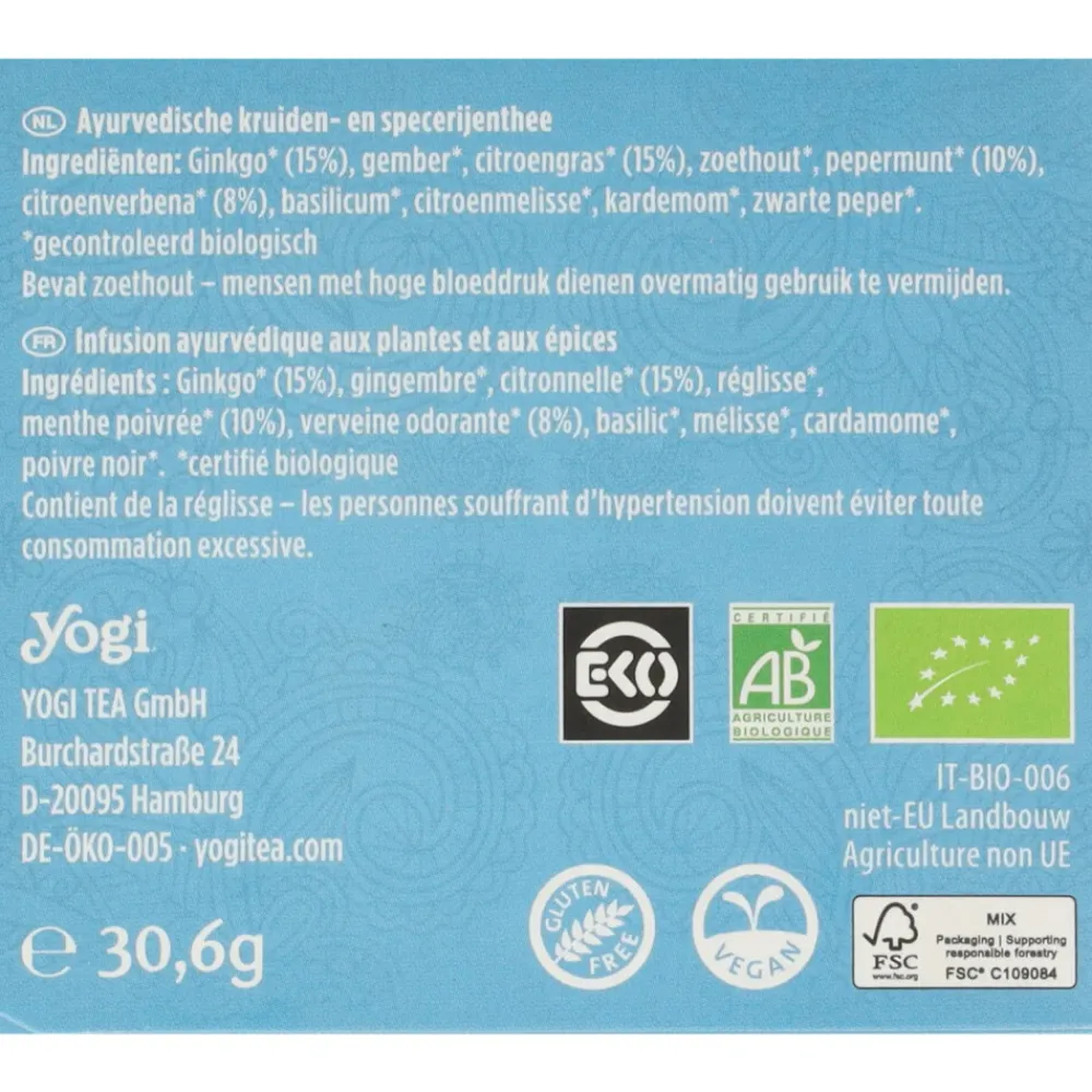 Ginkgo Biologisch 17 stuks^Yogi tea Online
