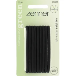 Haarelastiek Metal Free Bamboe Zwart 9 stuks^Zenner New