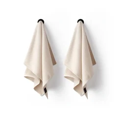 Schoonmaakdoekjes<ZO Handdoek Gerecycled Katoen Naturel 2 stuks