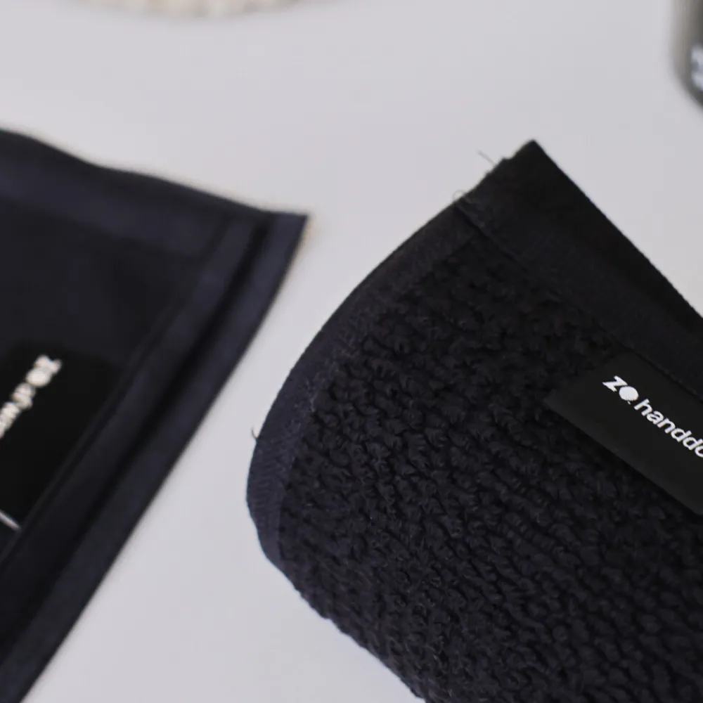 New Handdoek Gerecycled Katoen Antraciet 2 stuks Schoonmaakdoekjes