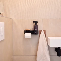 Online Toiletrolhouder Links Zwart Toiletpapier